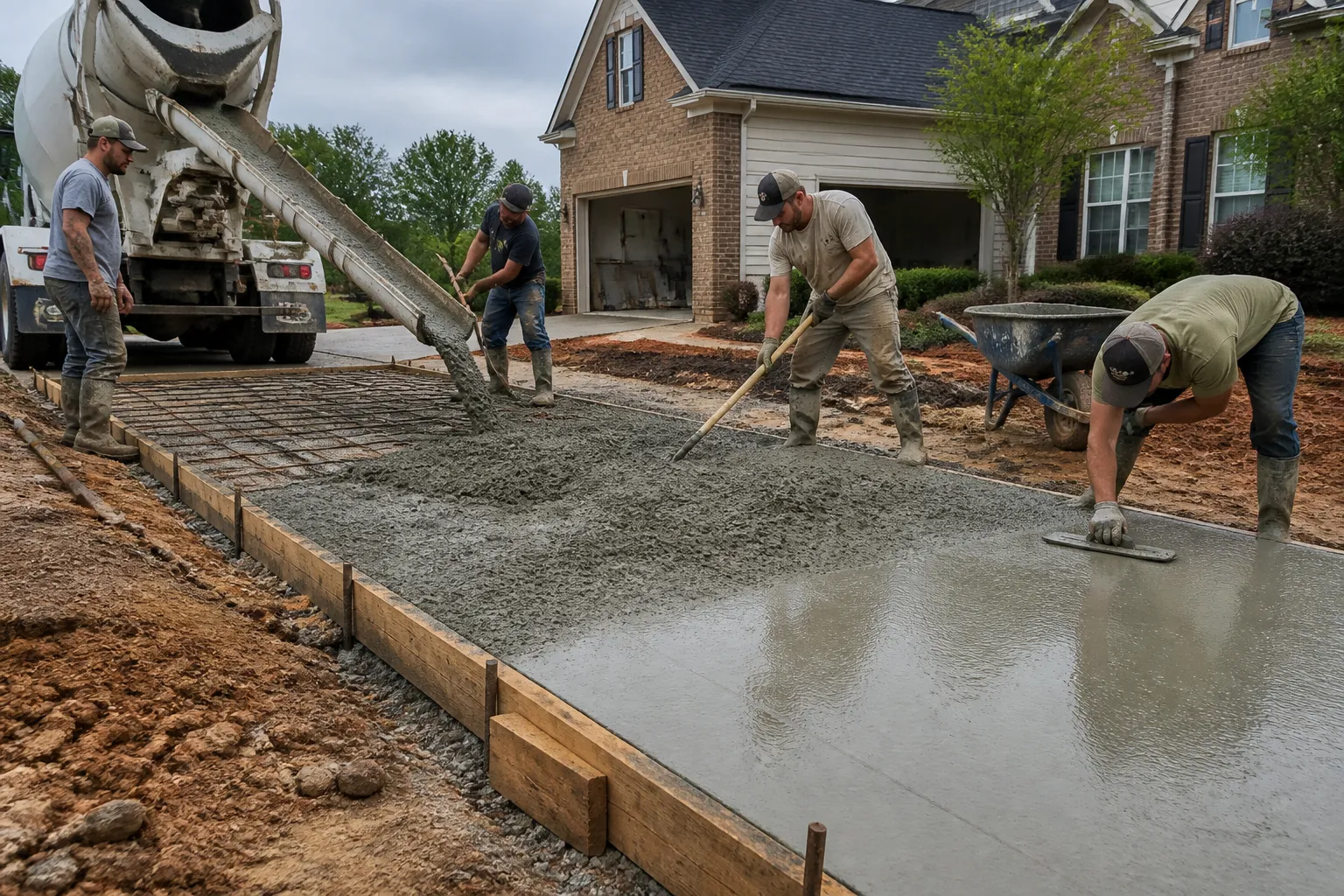 Active Concrete Driveway Work